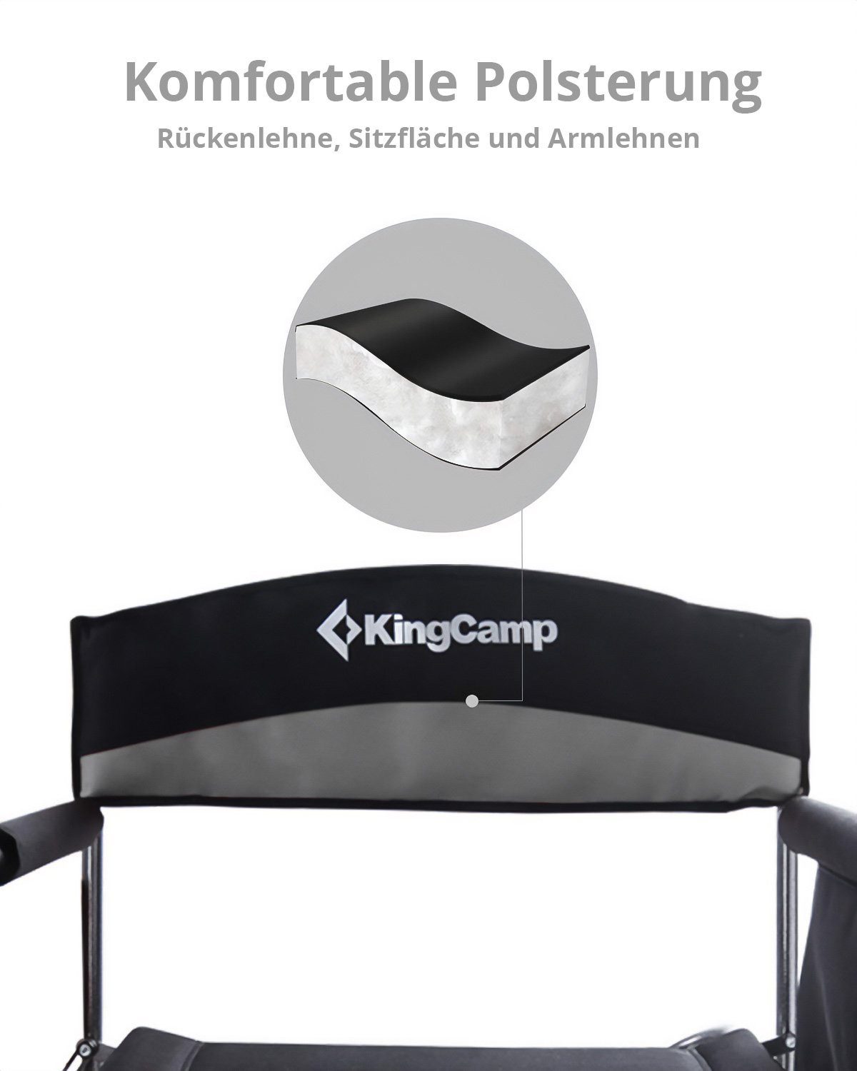 KingCamp Campingstuhl Regie Stuhl Director Camping Faltstuhl - Klappstuh
