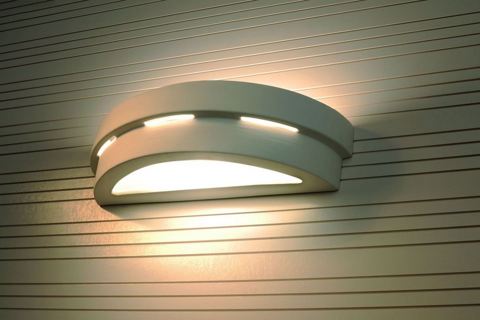 Licht-Erlebnisse Wandleuchte KERAMIKLEUCHTE, ohne Leuchtmittel, Wandlampe  Gips bemalbar Design Lechte Lampe