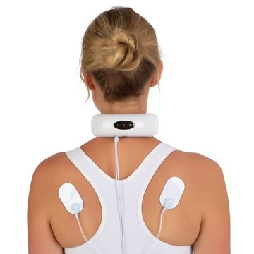 MAXXMEE Nacken-Massagegerät EMS - 16 Intensitätsstufen - weiß/schwarz, Nacken-Massagegerät EMS 16 Stufen weiß