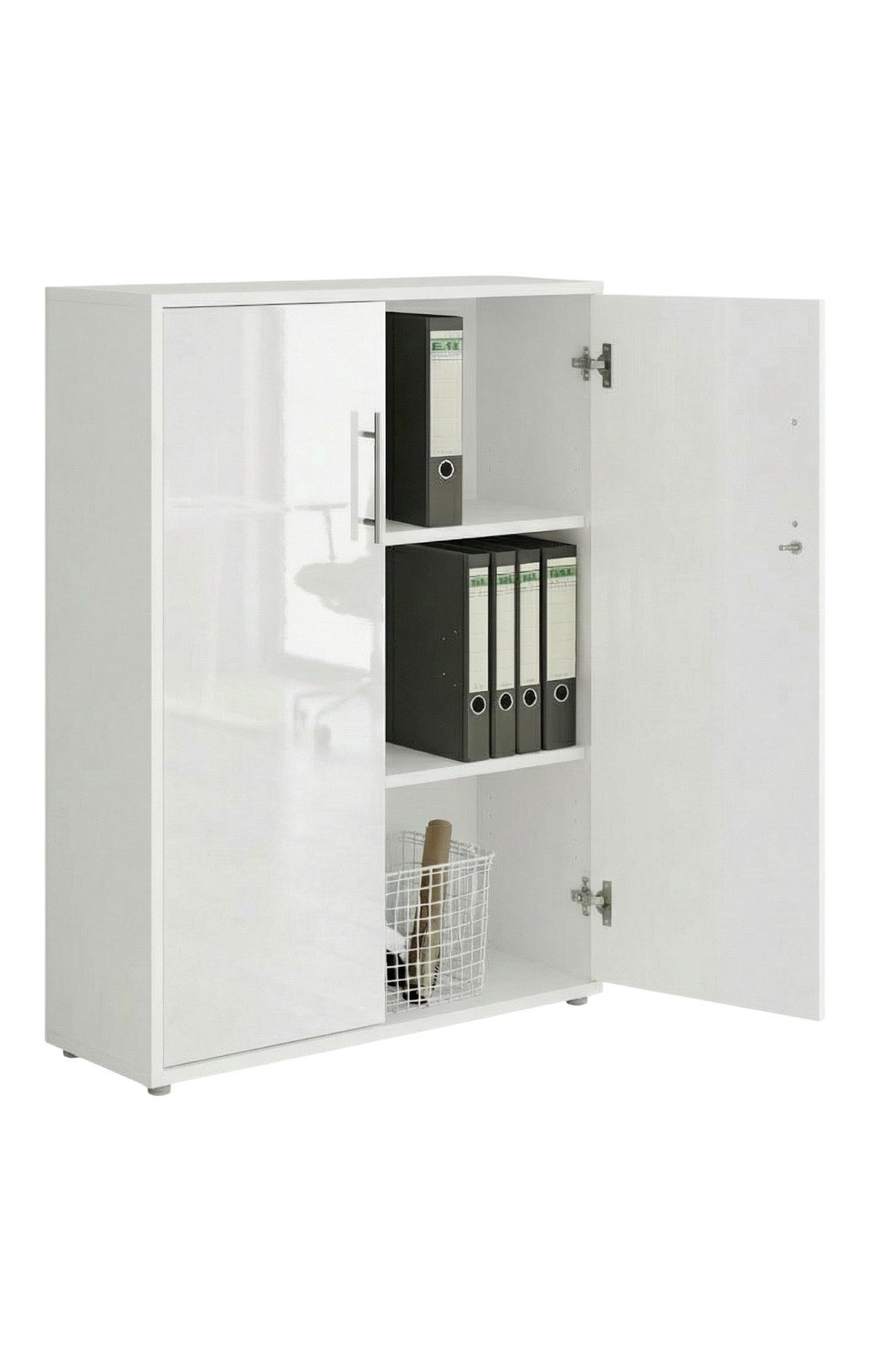 moebel-dich-auf Aktenschrank TABOR (Büroschrank Ordnerschrank Mehrzweckschrank, abschließbar, Metallgriffe, 3 Fächer) Made in Germany