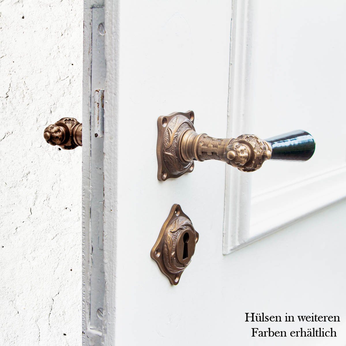 Antikas Türbeschlag Drückergarnitur für Zimmertüren - Porzellangriff, BB, Messing