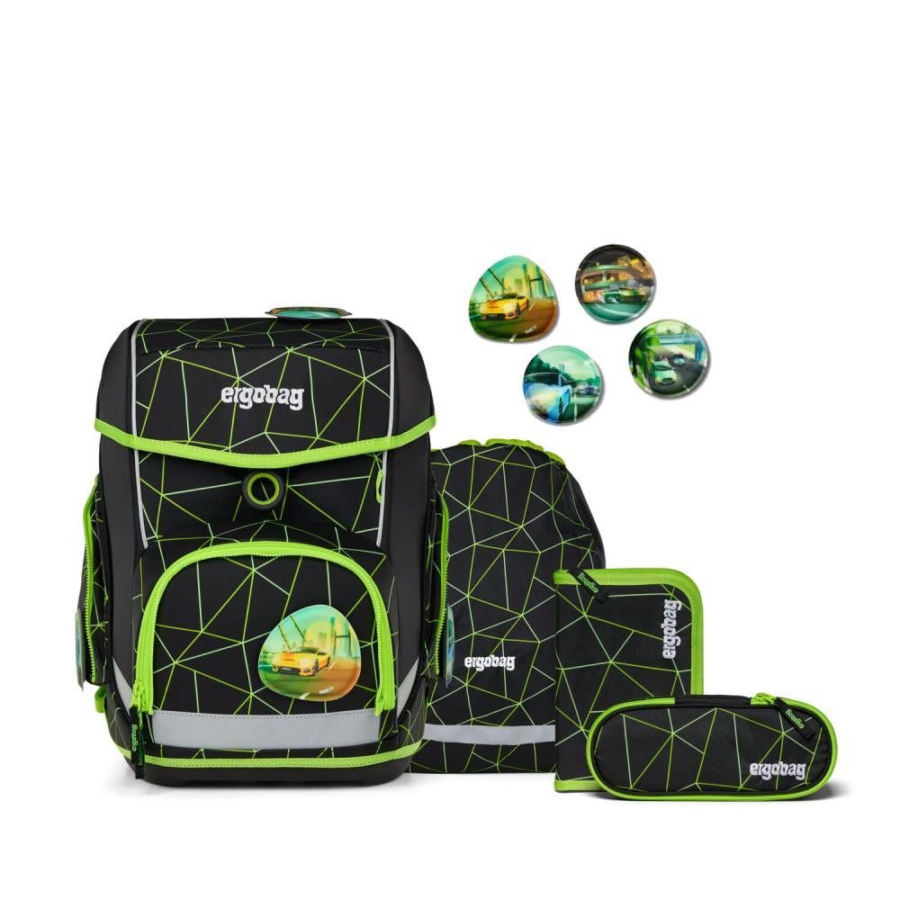 ergobag Schulranzen Cubo (5tlg., inkl. Sportbeutel, Federmäppchen, Schlampermäppchen und Kletties)