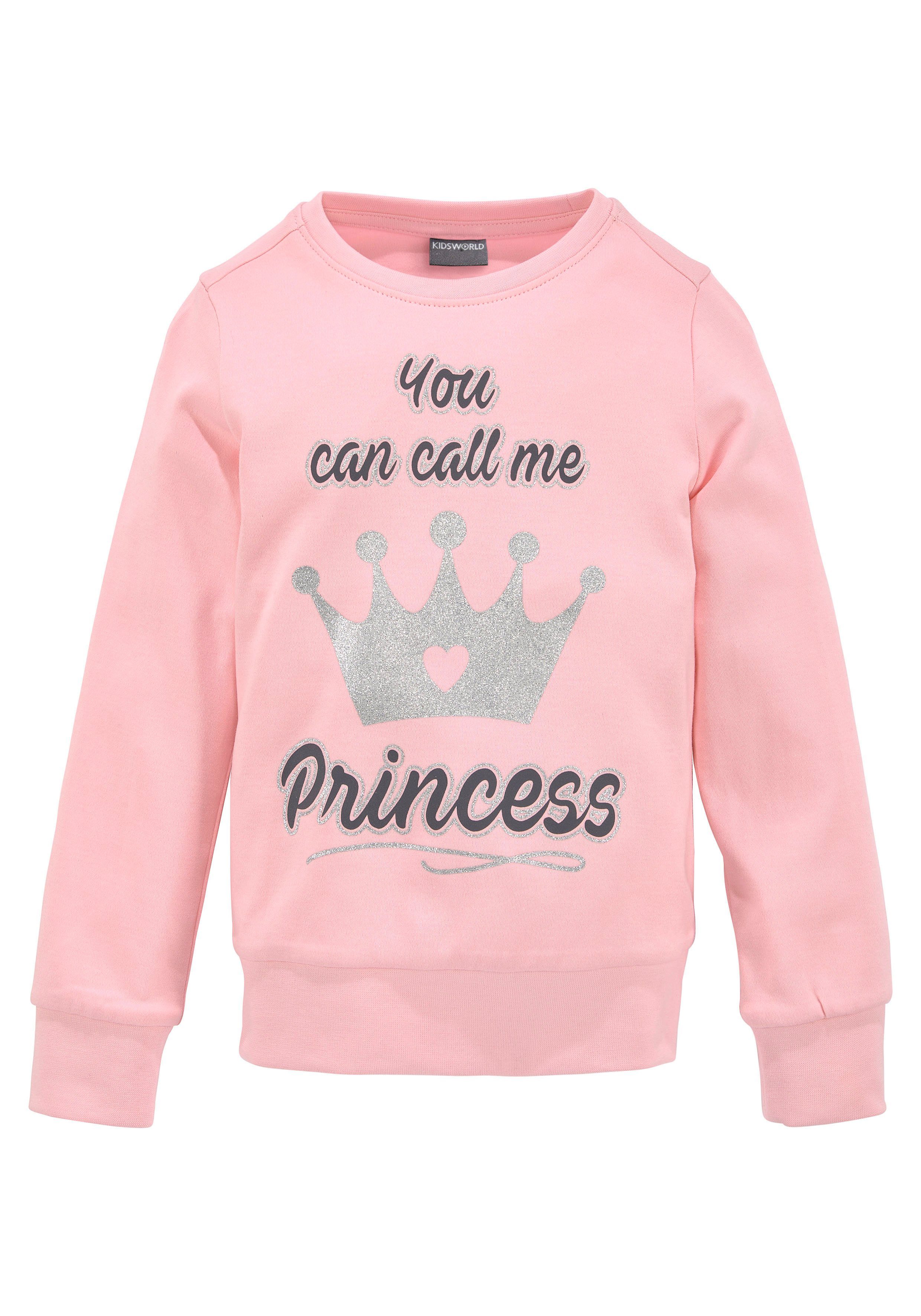 KIDSWORLD Langarmshirt YOU CAN CALL ME PRINCESS mit niedlichem Glitzerprint