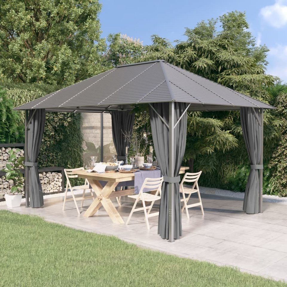 vidaXL Partyzelt »Pavillon mit Seitenwänden & Dach 4×3 m Anthrazit«