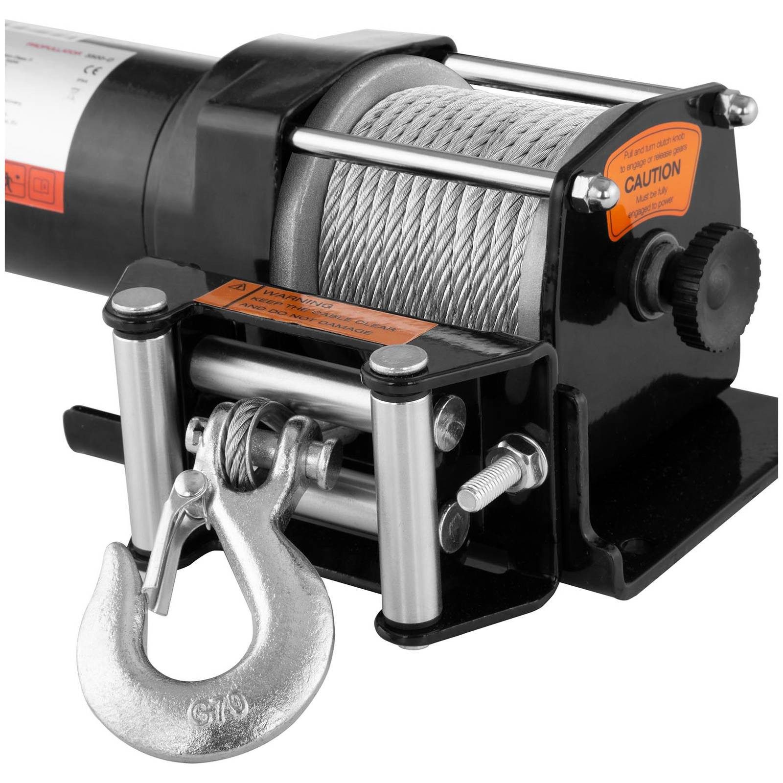 MSW Seilwinde 1590 kg 12 V Elektrische Motorwinde Umlenkrolle Fernbedienung