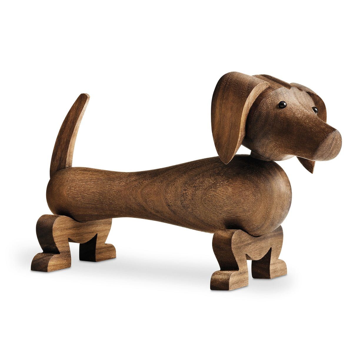 KAY BOJESEN Denmark Dekofigur Hund; Dekoobjekt Holzfigur Dackel aus Walnussholz
