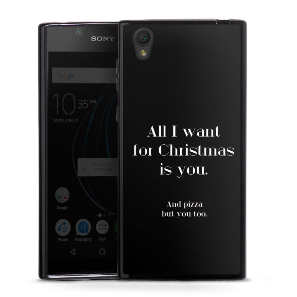 DeinDesign Handyhülle All I want for Christmas - Pizza!, Hülle Pizza Sprüche Weihnachten