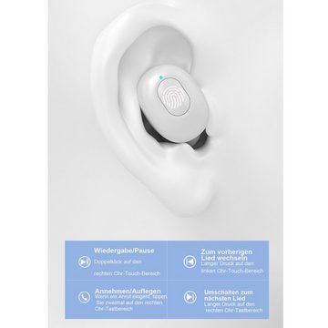 Diida Bluetooth Kopfhörer, True Wireless Bluetooth 5.2, Wasserdicht IPX6, In-Ear-Kopfhörer (Steuerung für Anrufe und Musik,True Wireless)