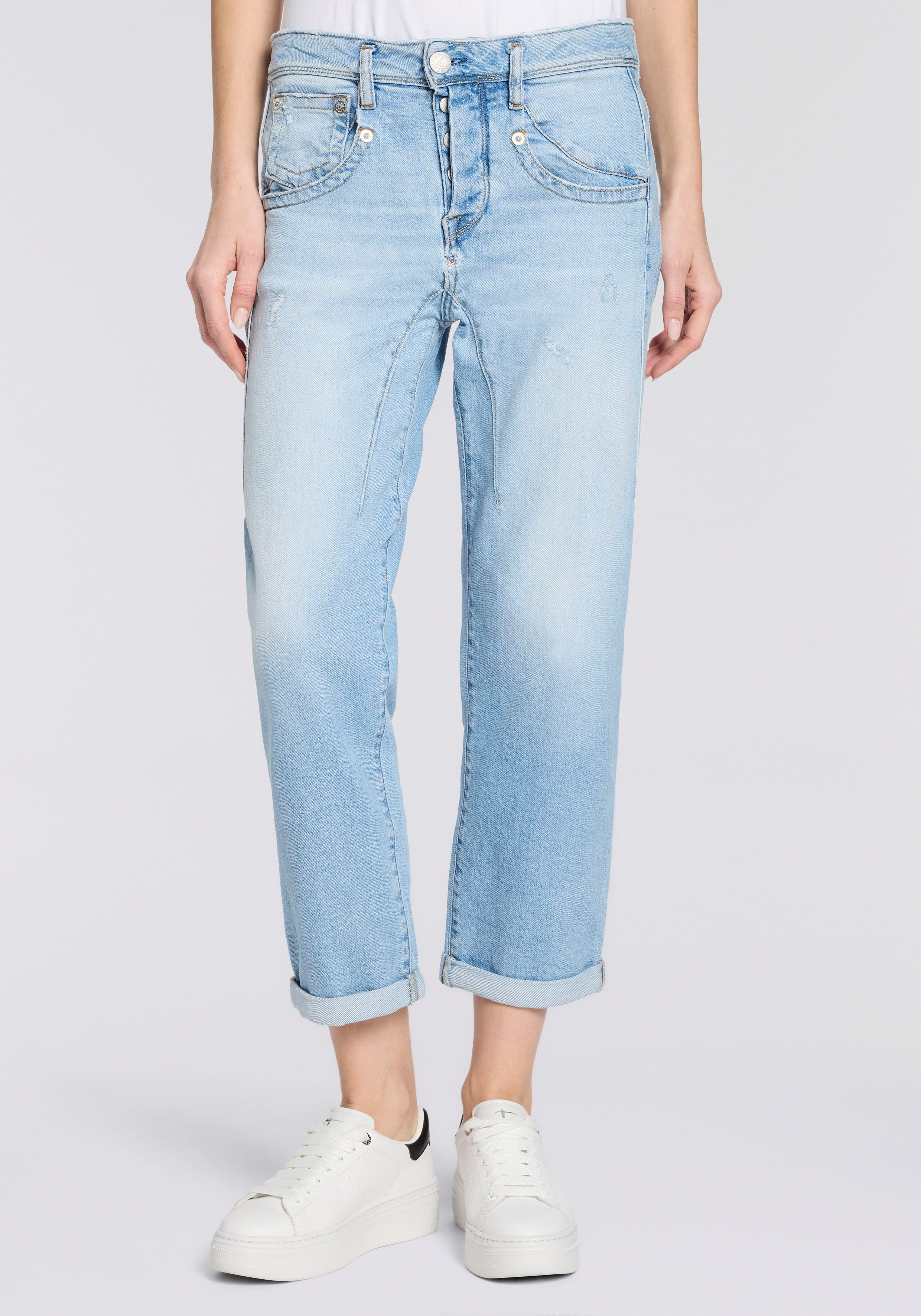 Herrlicher Boyfriend-Jeans Shyra Tap Denim High Waist mit Umschlagsaum günstig online kaufen