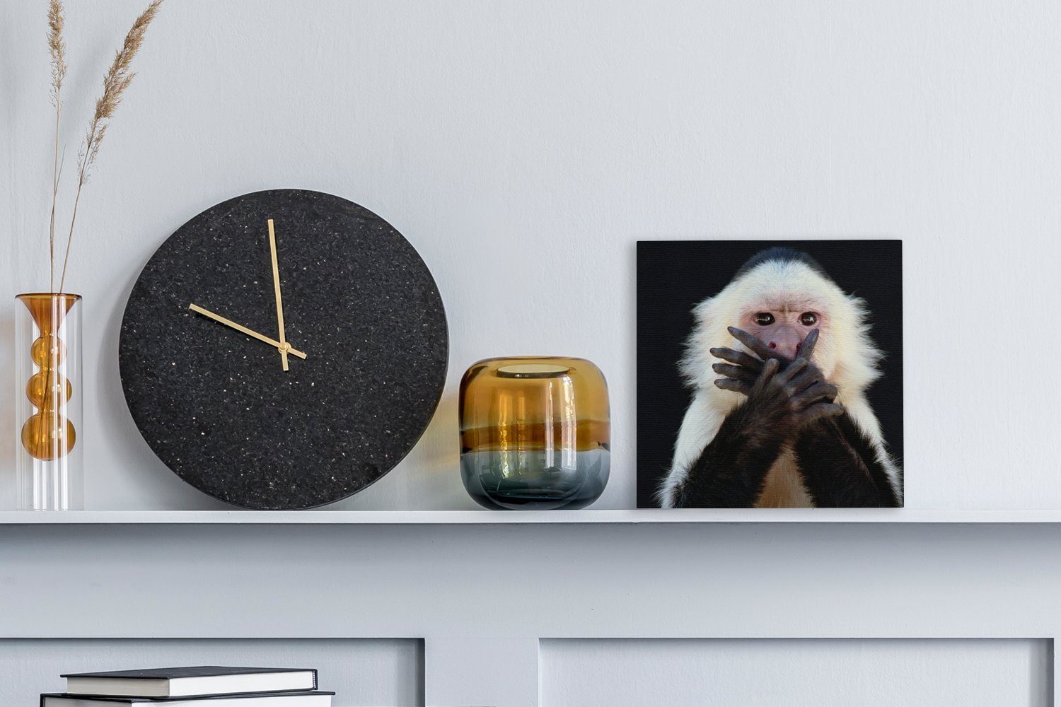 OneMillionCanvasses® Leinwandbild Affe - Leinwand für (1 St), Tiere Bilder Wohnzimmer Schlafzimmer Porträt, - Wilde