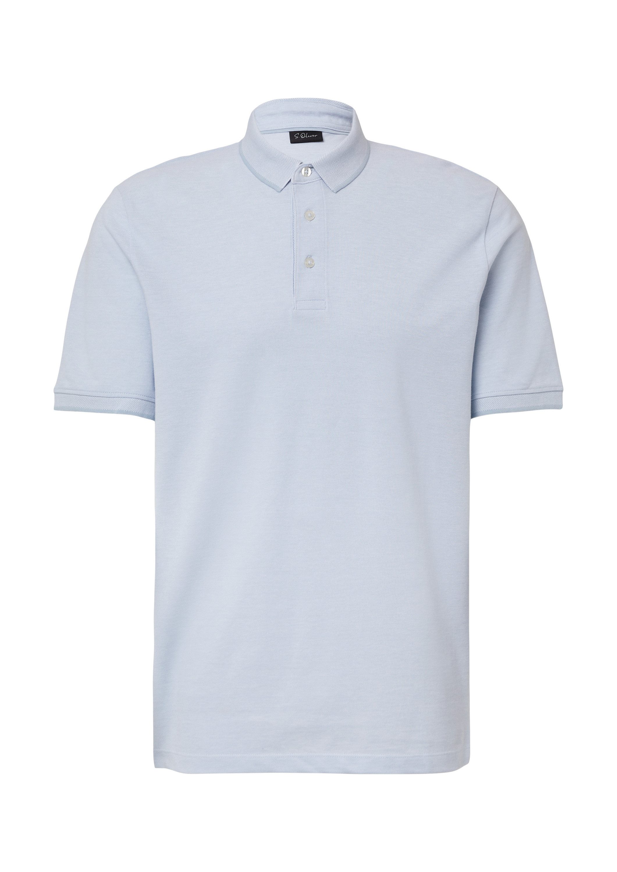 s.Oliver Kurzarmshirt Polo-Shirt Poloshirt aus meliertem günstig online kaufen