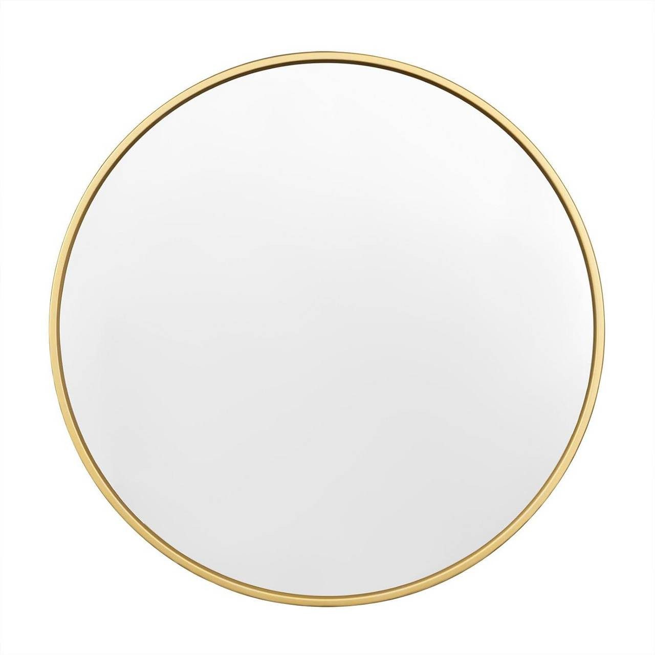 Woltu Spiegel (1-St), rund, mit Goldrahmen, aus Glas Metall MDF Haken