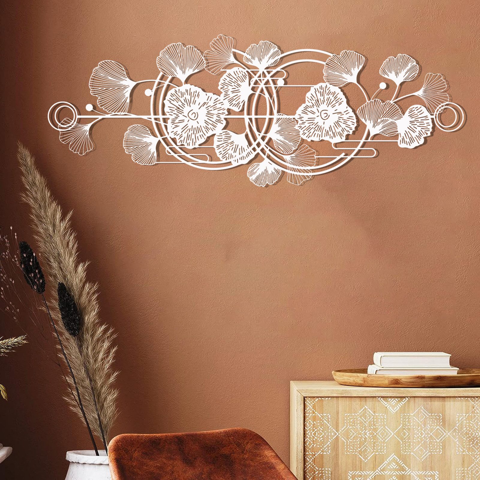 Jumpeak Wanddekoobjekt Floral Leaf Metal Art günstig online kaufen
