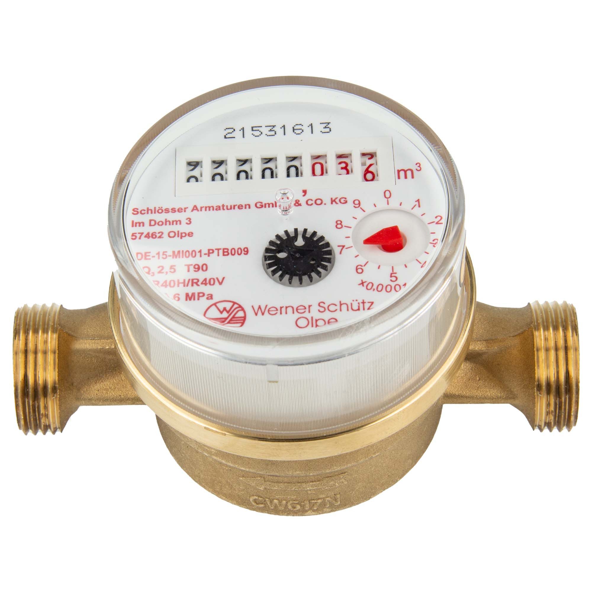 Schlösser Водомеры Wohnungs - Водомеры 80 mm, 110 mm, 130 mm, mit aktueller Eichung, (inkl. Plombiersatz und Dichtung)