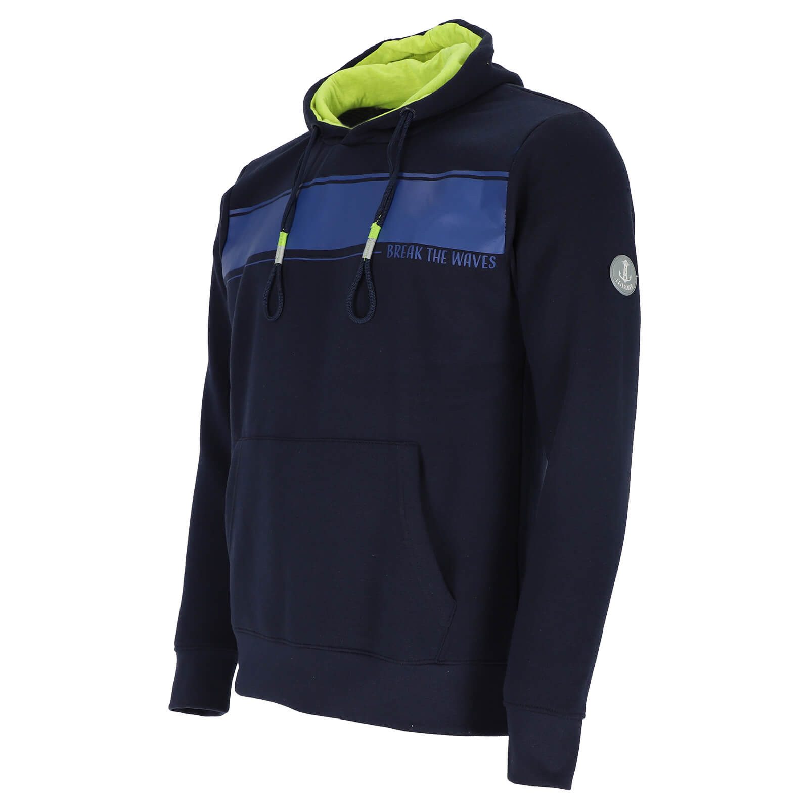 Leitfeuer Kapuzenpullover 80791 Herren Sweathoody mit Streifen-Print auf der Brust und Kängurutasche