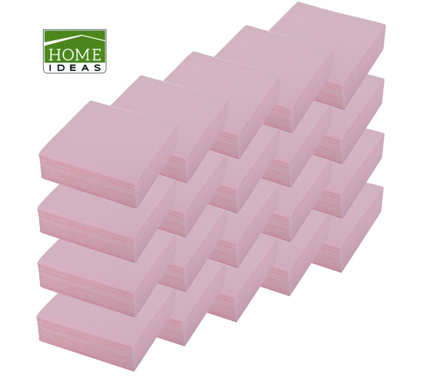 BURI Papierserviette 1000 Servietten rosa 33x33cm 3lagig 1/4 Falz Papierserviette Papier