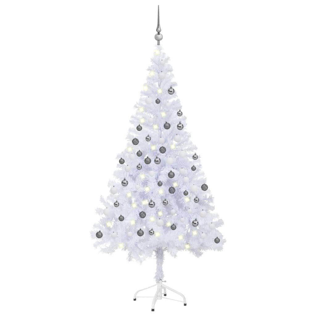vidaXL Künstlicher Weihnachtsbaum Künstlicher Weihnachtsbaum mit LEDs Kugeln 180 cm 620 Zweige