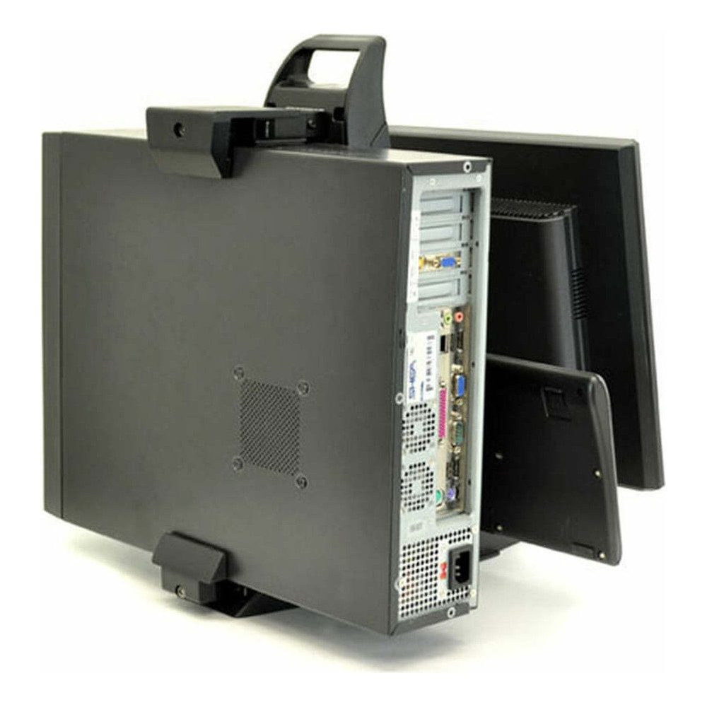 Ergotron Monitor-Halterung neo-flex all-in-one-standfuß mit sicherheitsklemme schwarz, (Integrierte Sicherheitsklemme)