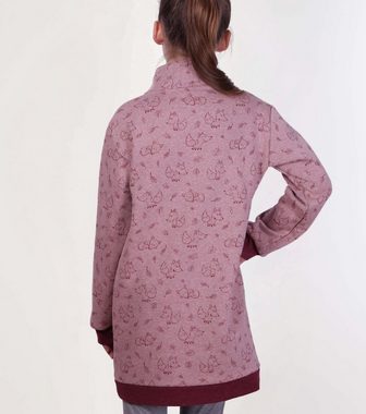 coolismo Sweatkleid Sweatshirt Kleid Thermo coole Mädchen niedlicher Fuchs-Motiv-Print Made in Europa