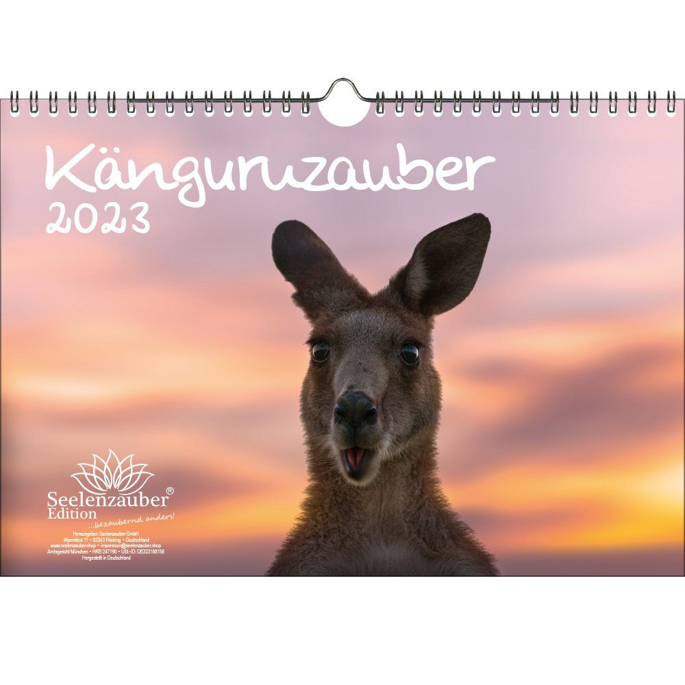 Seelenzauber Wandkalender Känguruzauber DIN A4 Kalender für 2023 