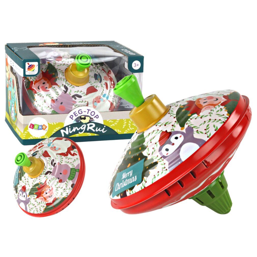 LeanTOYS Kreisel B?czek Metalowy Wiruj?cy ?wi?ty Miko?aj Zabawka Tradycyjny