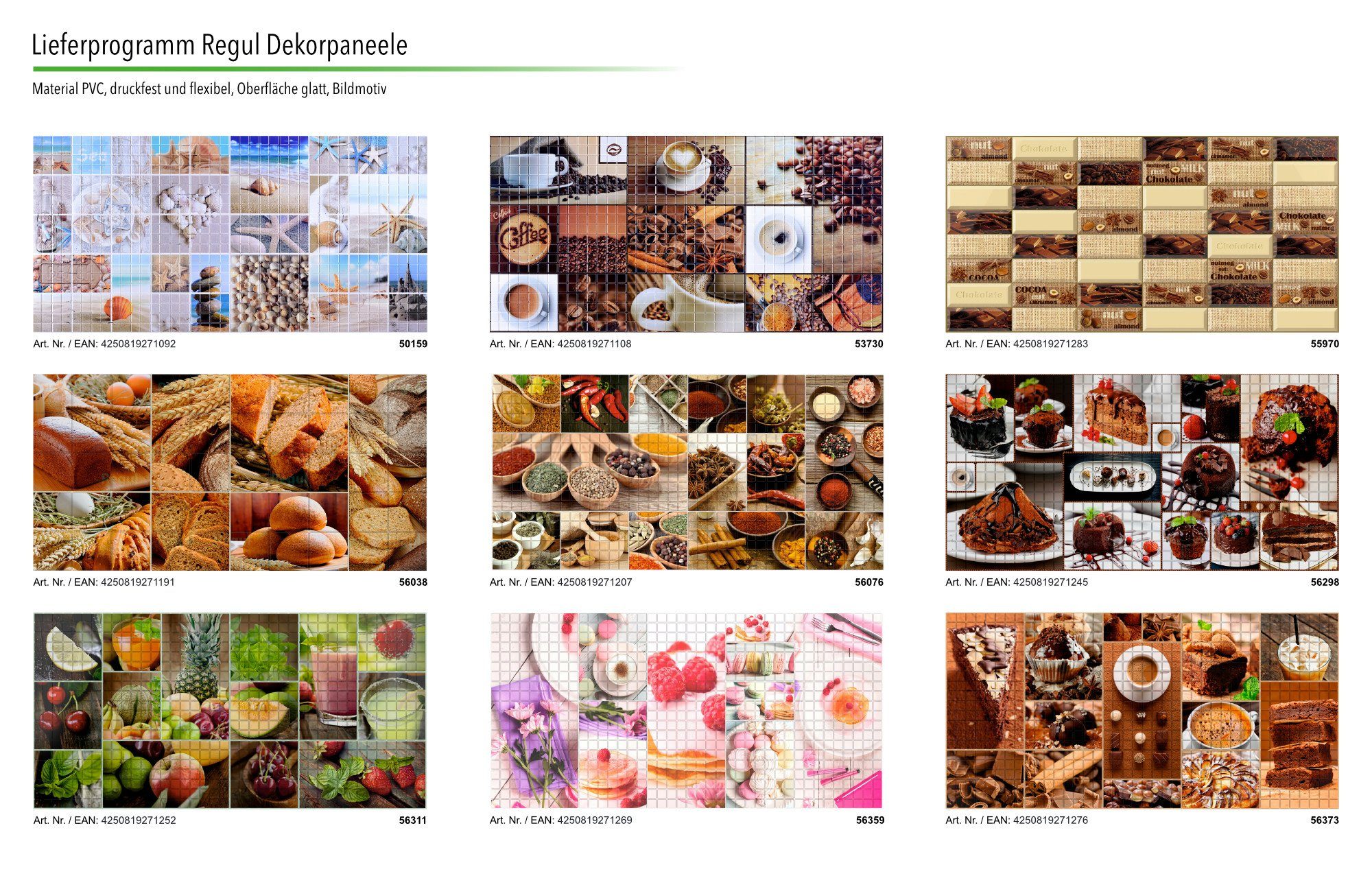 Regul Wanddekoobjekt 56076 (PVC Bildoptik - 3D Wandpaneele aus Kunststoff als Wandverkleidung für Innen- & Außenbereich - Backsplash wasserfest dünn)