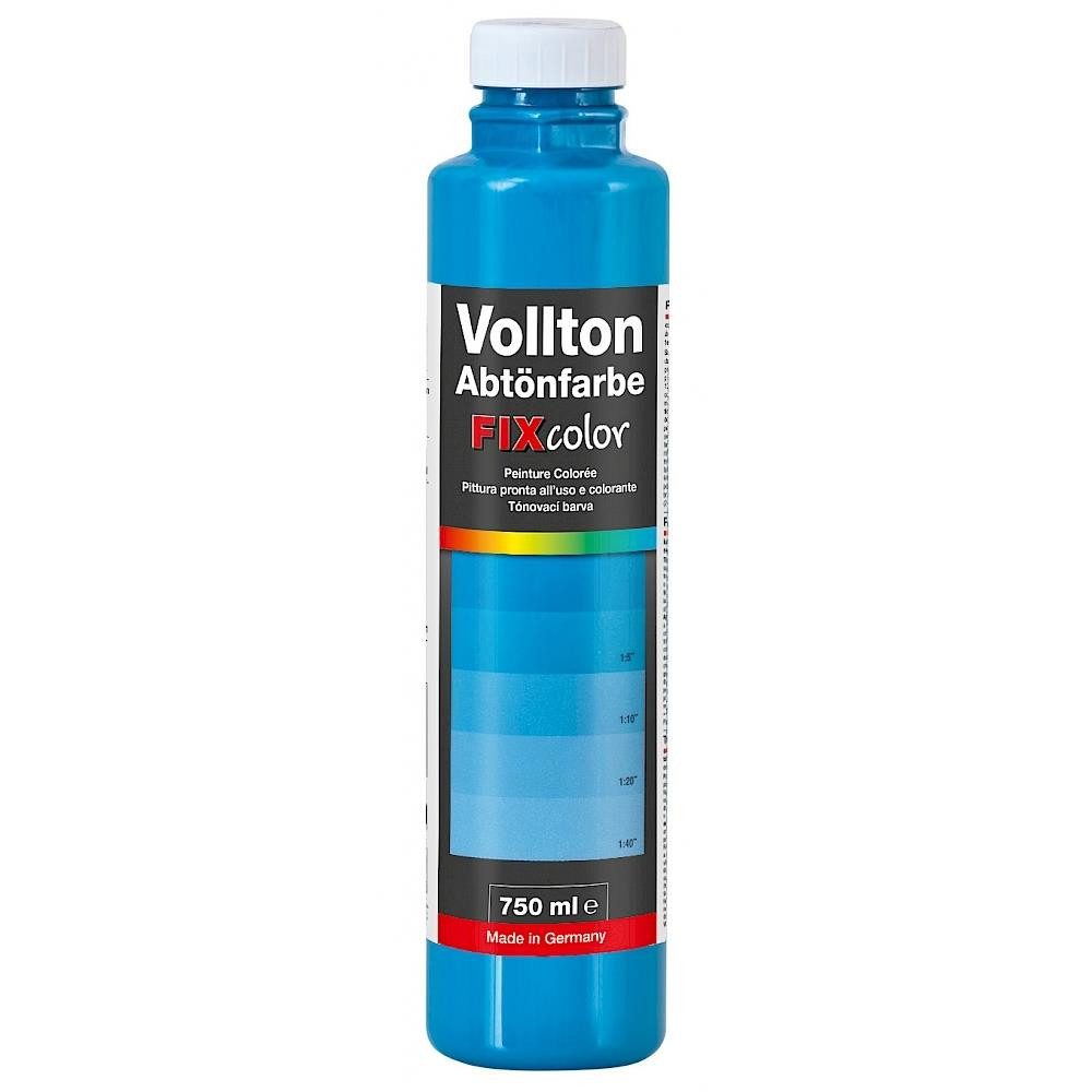 baufan® Vollton- und Abtönfarbe Farbe zum Mischen Innen und Außen Volltonfarbe, Farbtöne für dekorative Anstriche + Abtönen weißer Dispersionsfarben