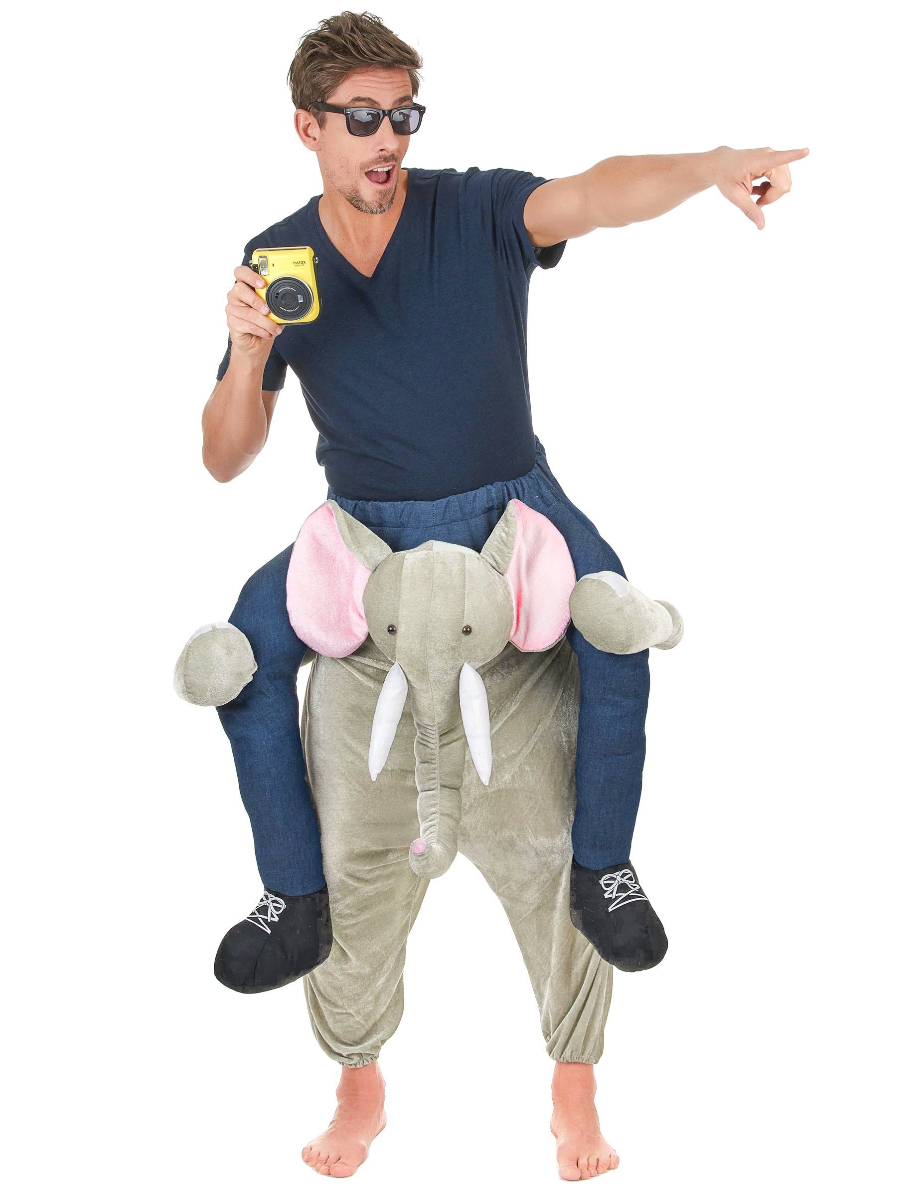 Kostüm Witziges Elefantenkostüm Huckepack-Kostüm