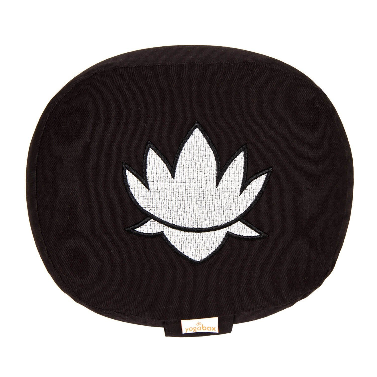 BASIC Lotus schwarz oval Yogakissen yogabox Stick
