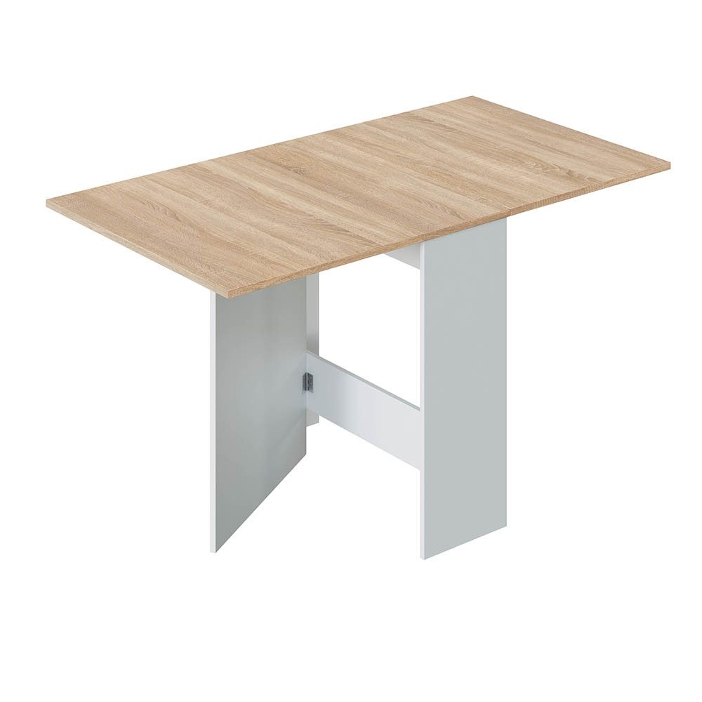 freiraum Klapptisch Fly, aufklappbar bis 140cm, Kanada-Eiche Dekor/Weiß - 31(140)x78x77 (BxHxT)