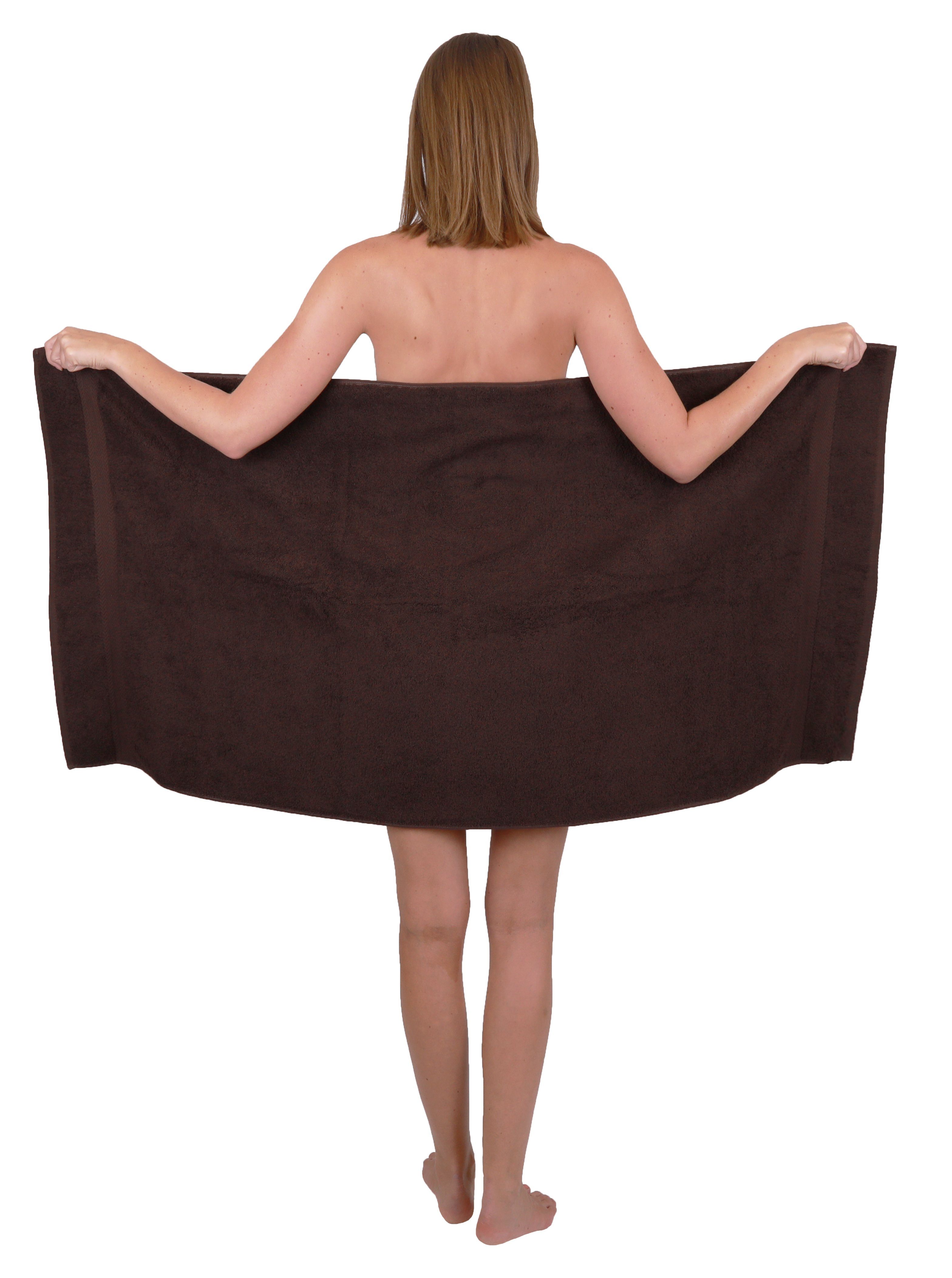 Betz Handtuch Set 10-TLG. Farbe & (10-tlg) 100% Handtuch-Set Rot Dunkelbraun, Premium Baumwolle
