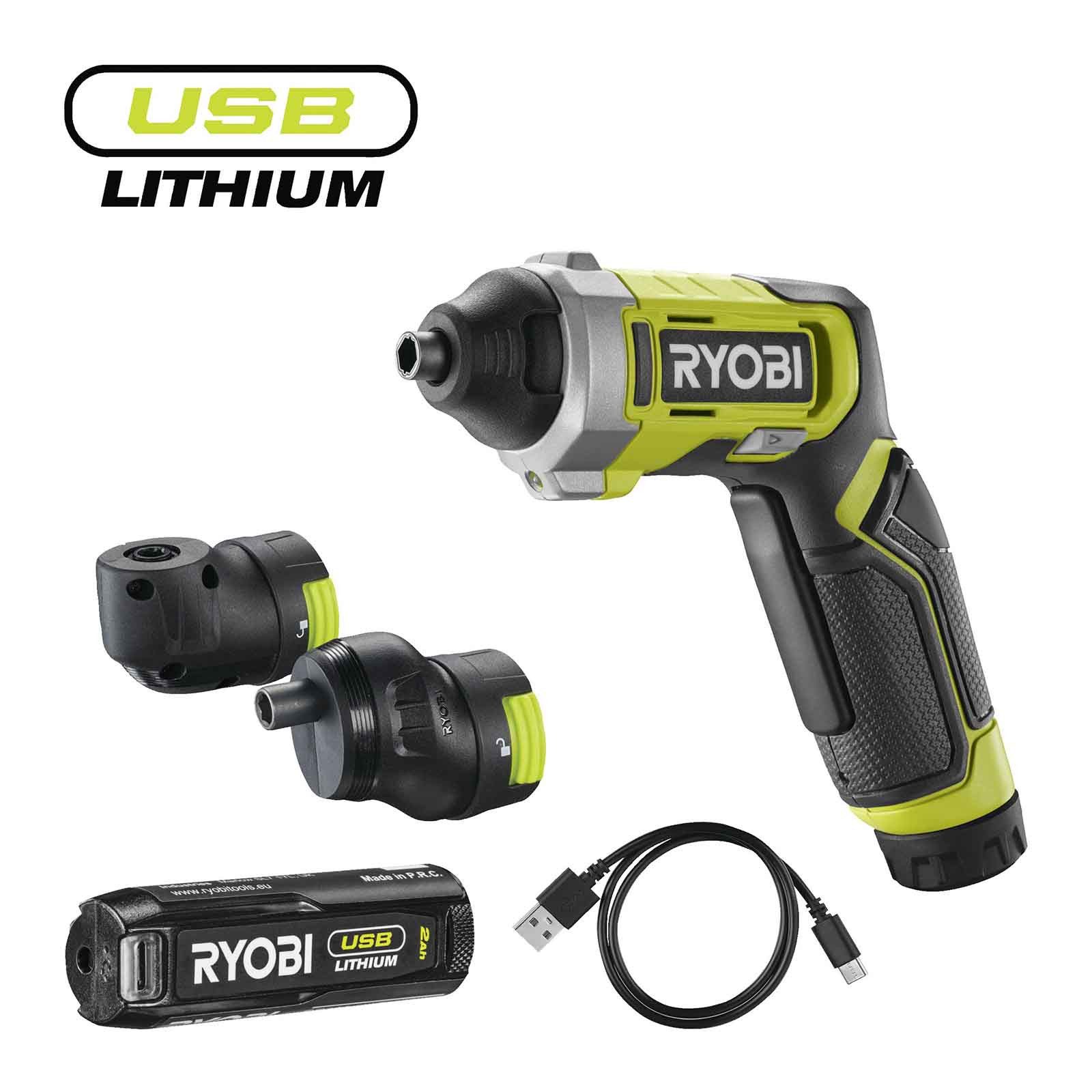 Ryobi Akku-Schrauber Akku-Schrauber RSD4-120TA2 4V 2Ah Bohrschrauber 1/4" Hex Aufnahme 5 Nm, 5 Nm
