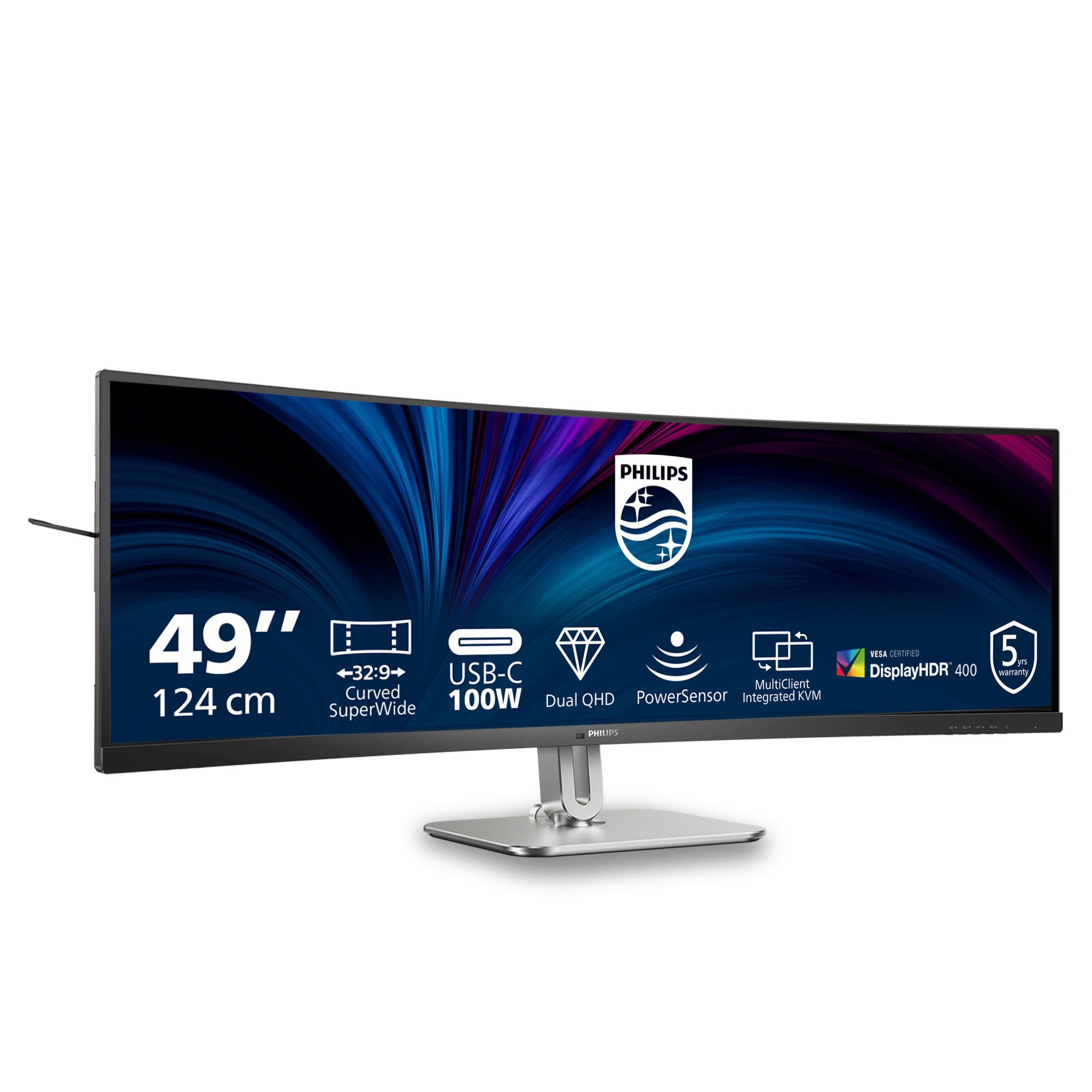 Philips Philips TFT 49B2U5900C curved 49/5120x1440/DP/2xHDMI/USB/USBC/höv TFT-Monitor (5120 x 1440 px, Dual QHD, 4 ms Reaktionszeit, 75 Hz, VA, Curved, Lautsprecher, HDCP, HDR, Höhenverstellbar)