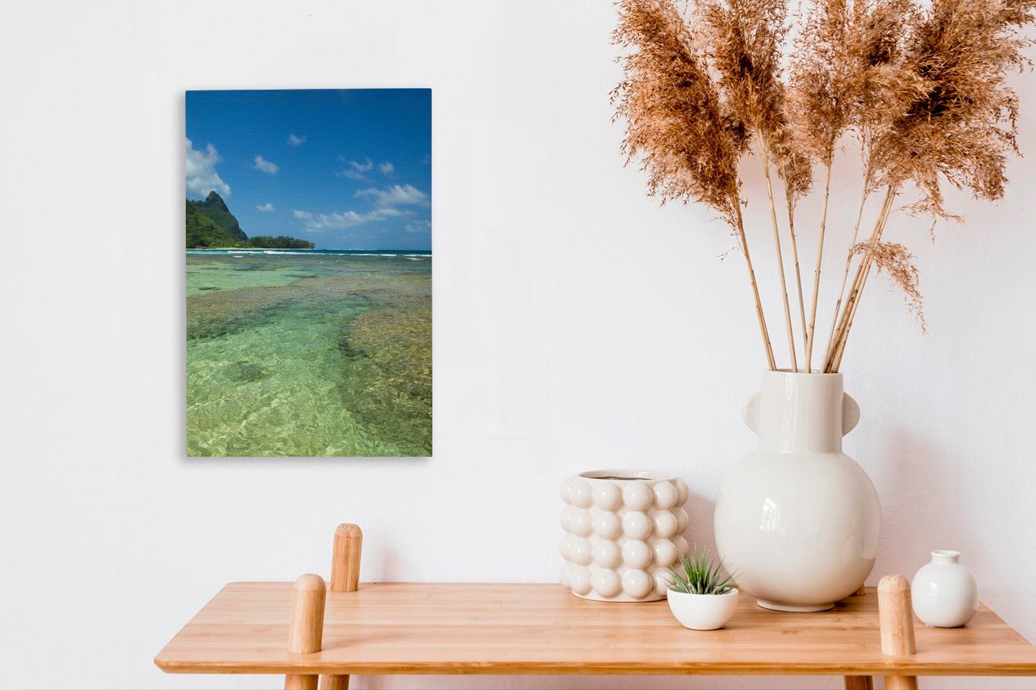 Gemälde, 20x30 (1 Kauai St), Zackenaufhänger, cm OneMillionCanvasses® bespannt Ozean Leinwandbild fertig Fotodruck, inkl. Leinwandbild