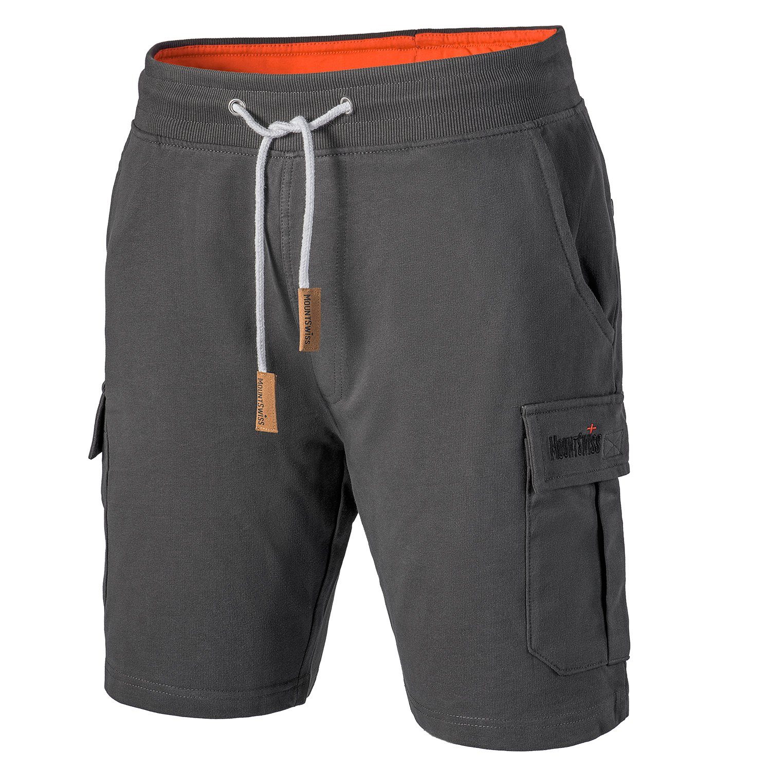 anthrazit 2 mit Freizeithose Gesäßtaschen Herren Reißverschluss Seitentaschen, 2 CARGO Shorts Mount Beintaschen + Swiss 2 Mount Swiss Kurze (1-tlg)