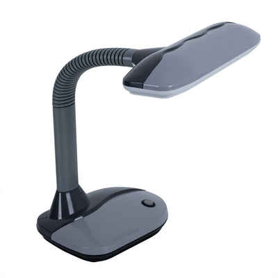 Globo Schreibtischlampe, Schreibtischleuchte beweglich Tischlampe Flexo Arm Tischleuchte Schreibtisch grau, 1x 18 Watt, LxH 32x40 cm