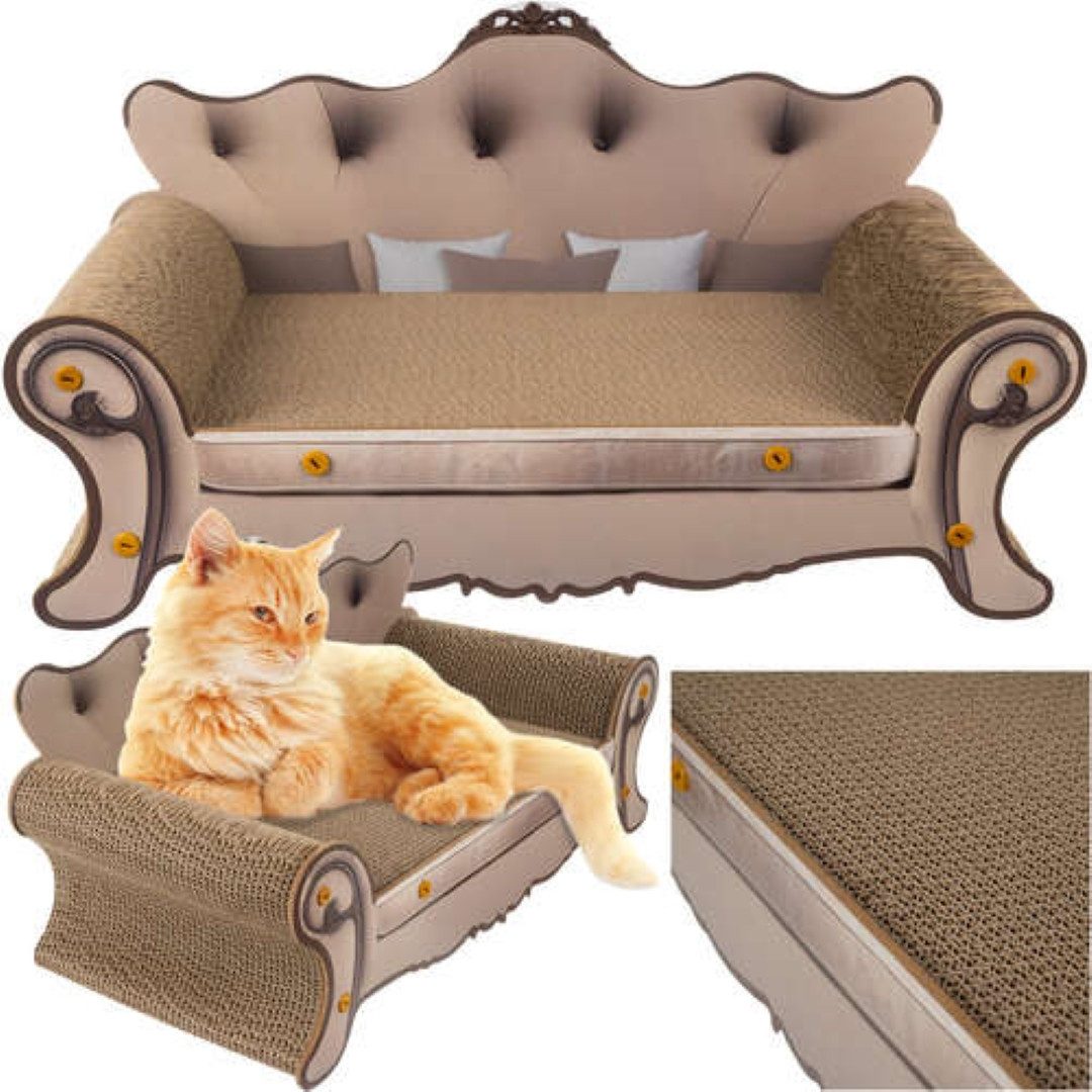 Kratzpappe Katzenkratzer-Sofa mit stabiler Konstruktion und elegantem Design.