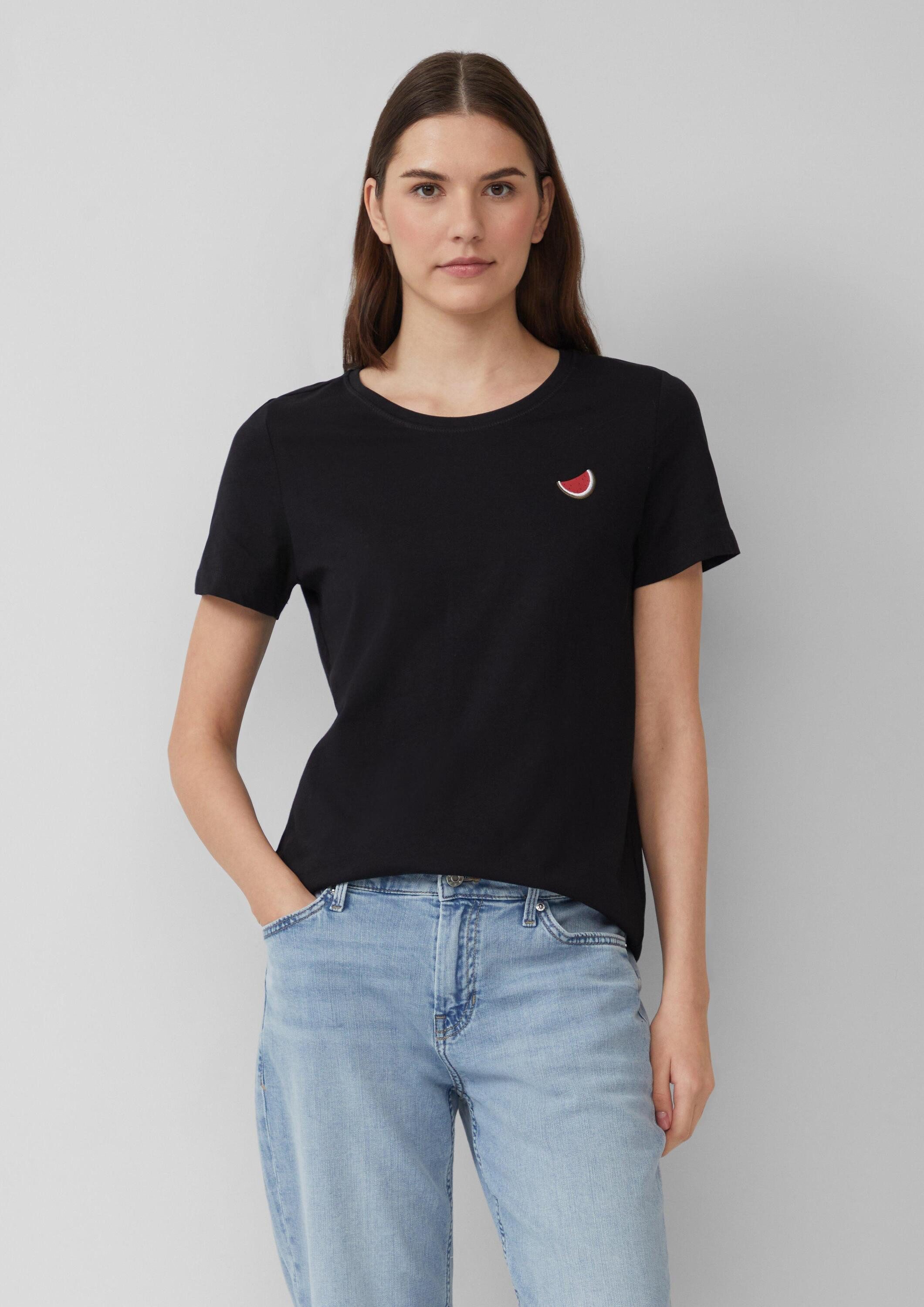 s.Oliver Kurzarmshirt T-Shirt Jersey-T-Shirt mit Stickerei günstig online kaufen