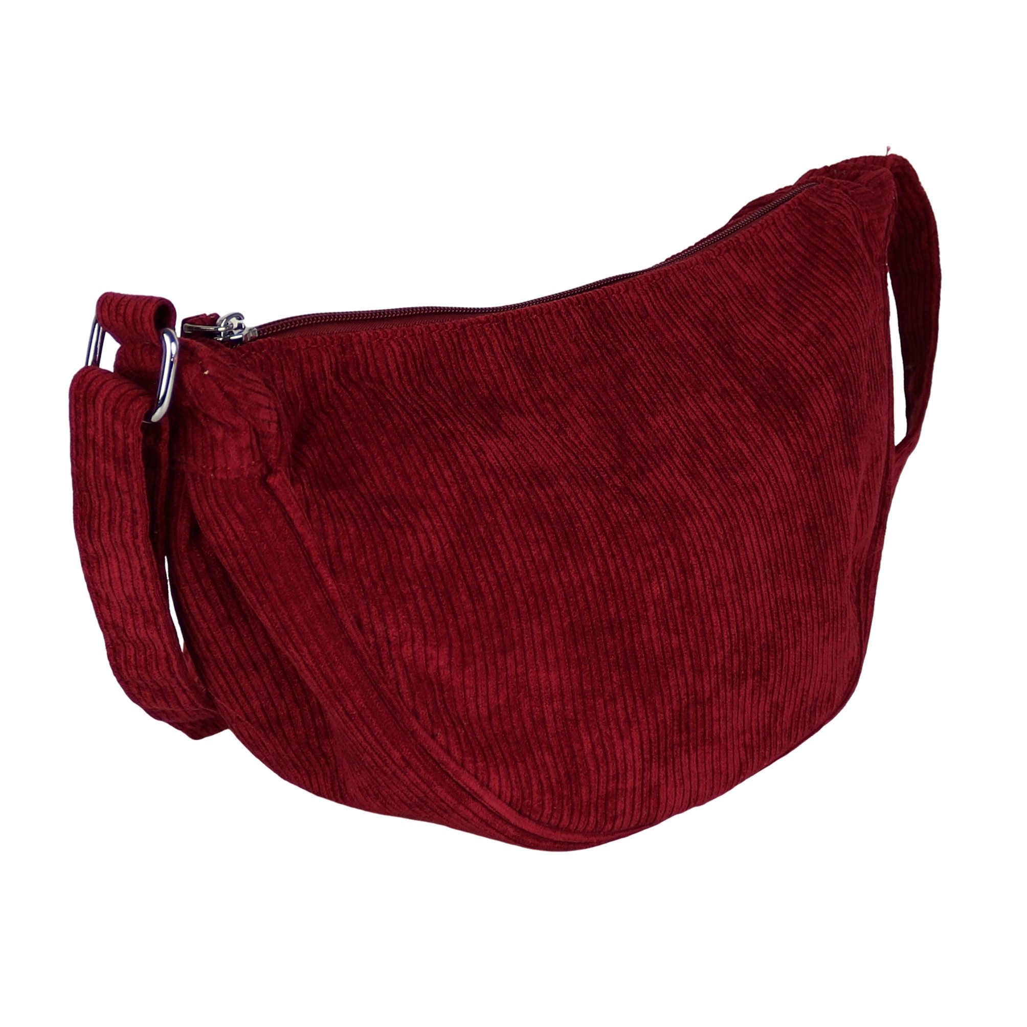 MIRROSI Schultertasche Damen Runde Bauchtasche aus Cord, Brusttasche, Leicht (Tasche,Bauchtasche für jeden Anlass, ca.30x18x12cm), Crossbody Bag, verstellbaren Schulterriemen