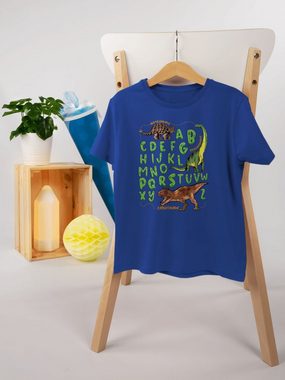 Shirtracer T-Shirt Dinosaurier Alphabet Einschulung Junge Schulanfang Geschenke