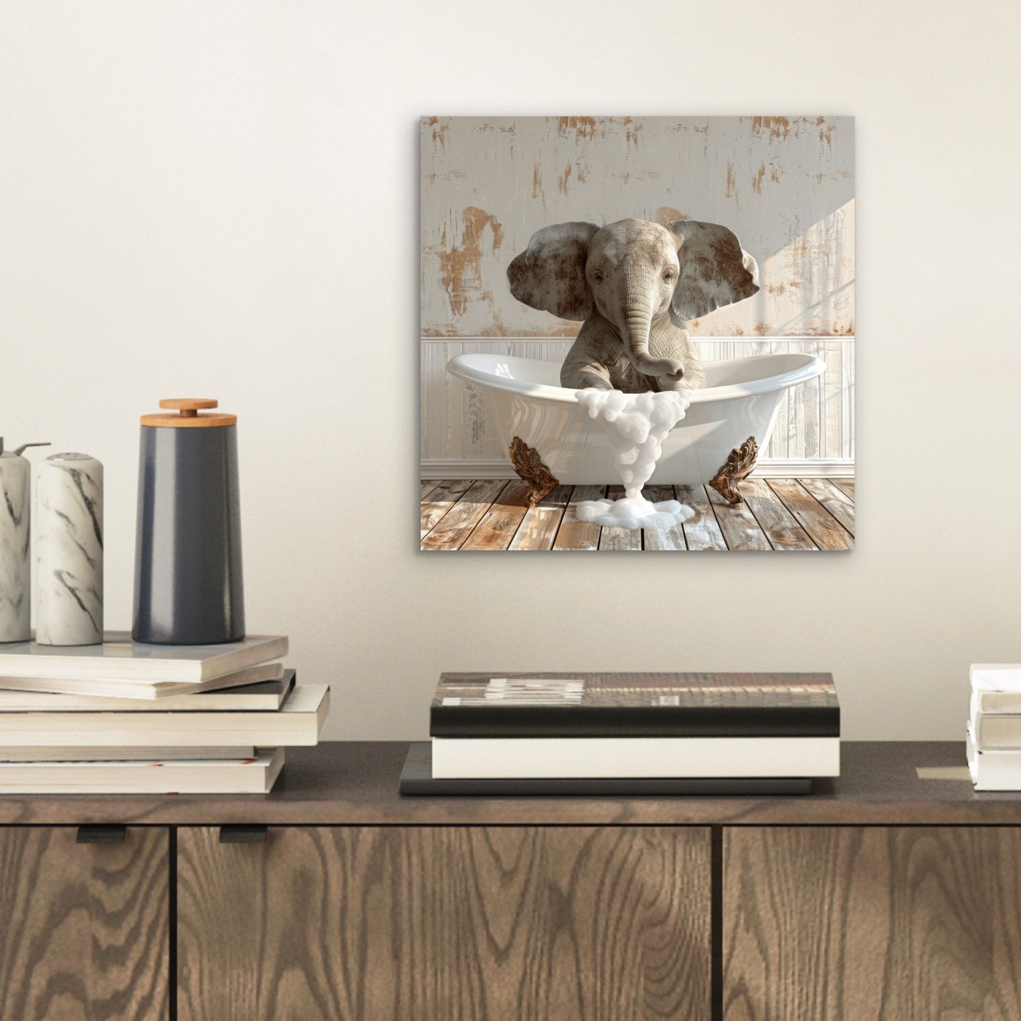MuchoWow Metallbild Vintage - Elefant - günstig online kaufen