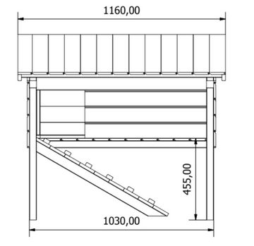 bv-vertrieb Hühnerstall Hühnerstall aus Holz imprägniert 120x116x104 (4411)