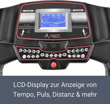 ArtSport Laufband (7 Zoll LCD Display, bis 150 kg, Lauffläche: 133 x 50 cm), Speedrunner 6000 klappbar - 22 km/h, 99 Programme, 22 Steigungsstufen