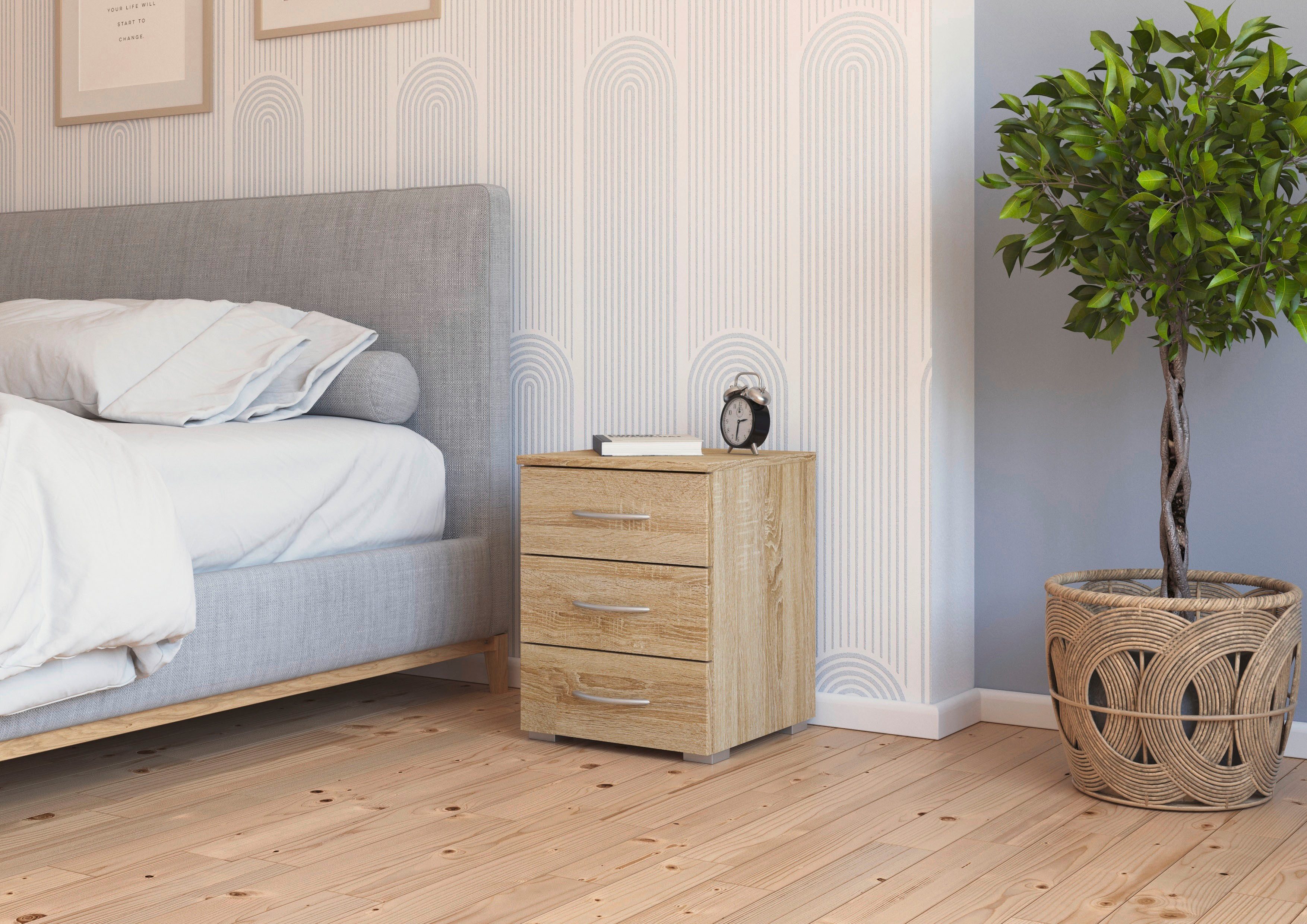 rauch Nachtkommode Nachttisch Nachtkonsole Beistelltisch Kommode Sideboard TORRENT, mit 2 geräumigen Schubkästen, Breite 40 cm MADE IN GERMANY