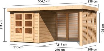 Karibu Gartenhaus Arnis 2, BxT: 505x238 cm, (Set)