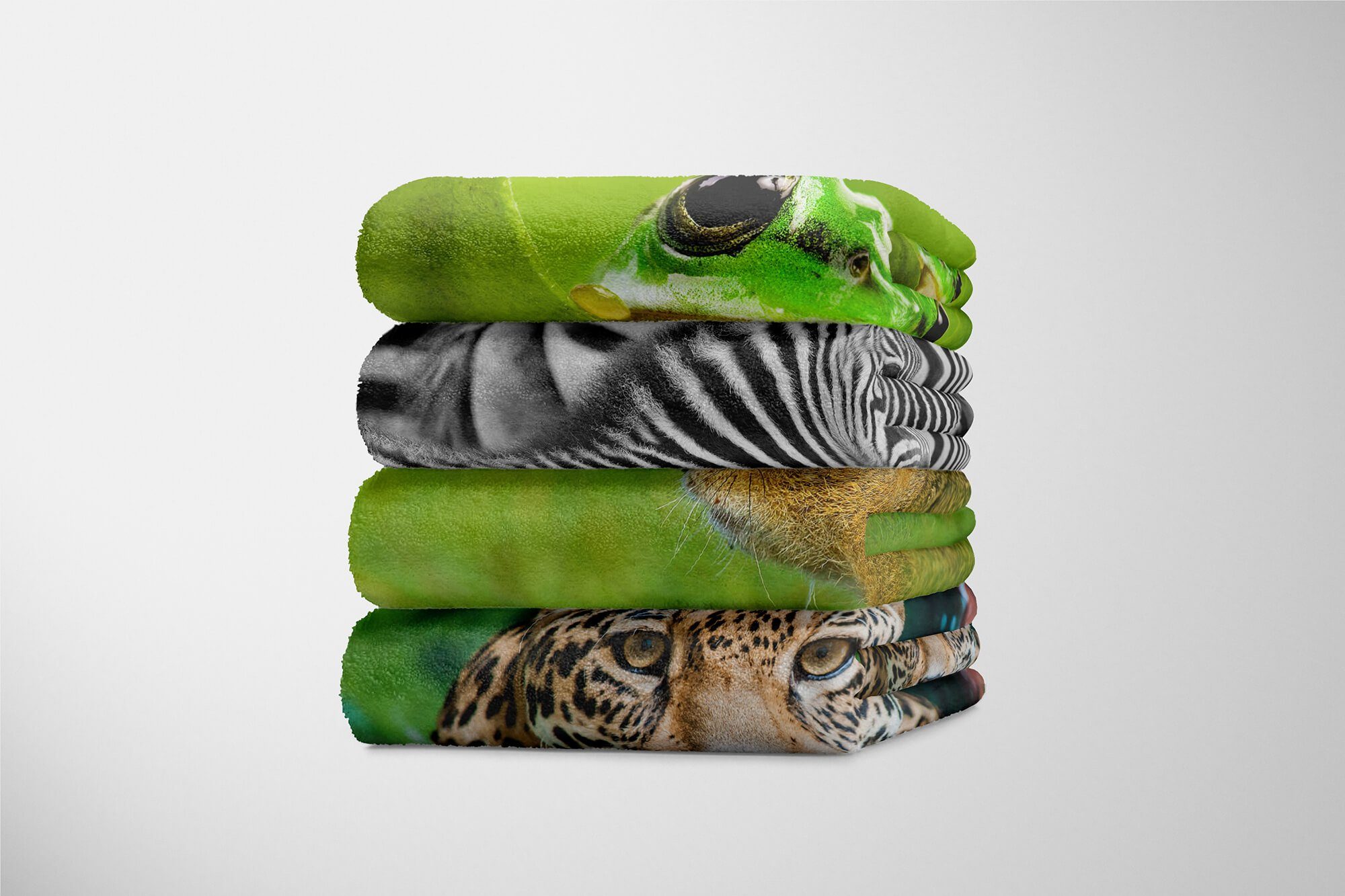 im Art Baumwolle-Polyester-Mix Kuscheldecke Handtücher Handtuch Saunatuch Erdhörnchen Handtuch Gra, Sinus Strandhandtuch mit (1-St), Tiermotiv
