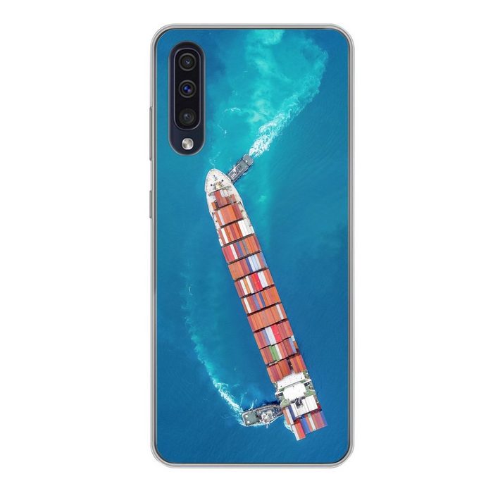 MuchoWow Handyhülle Schiff - Container - Wasser - Meer Handyhülle Samsung Galaxy A50 Smartphone-Bumper Print Handy