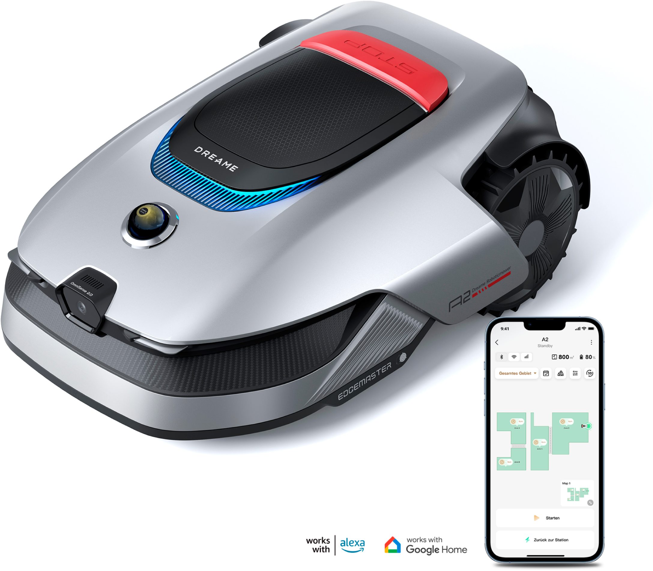 Dreame Rasenmähroboter Roboticmower A2, bis 3000 m² Rasenfläche, KI-Hindern günstig online kaufen