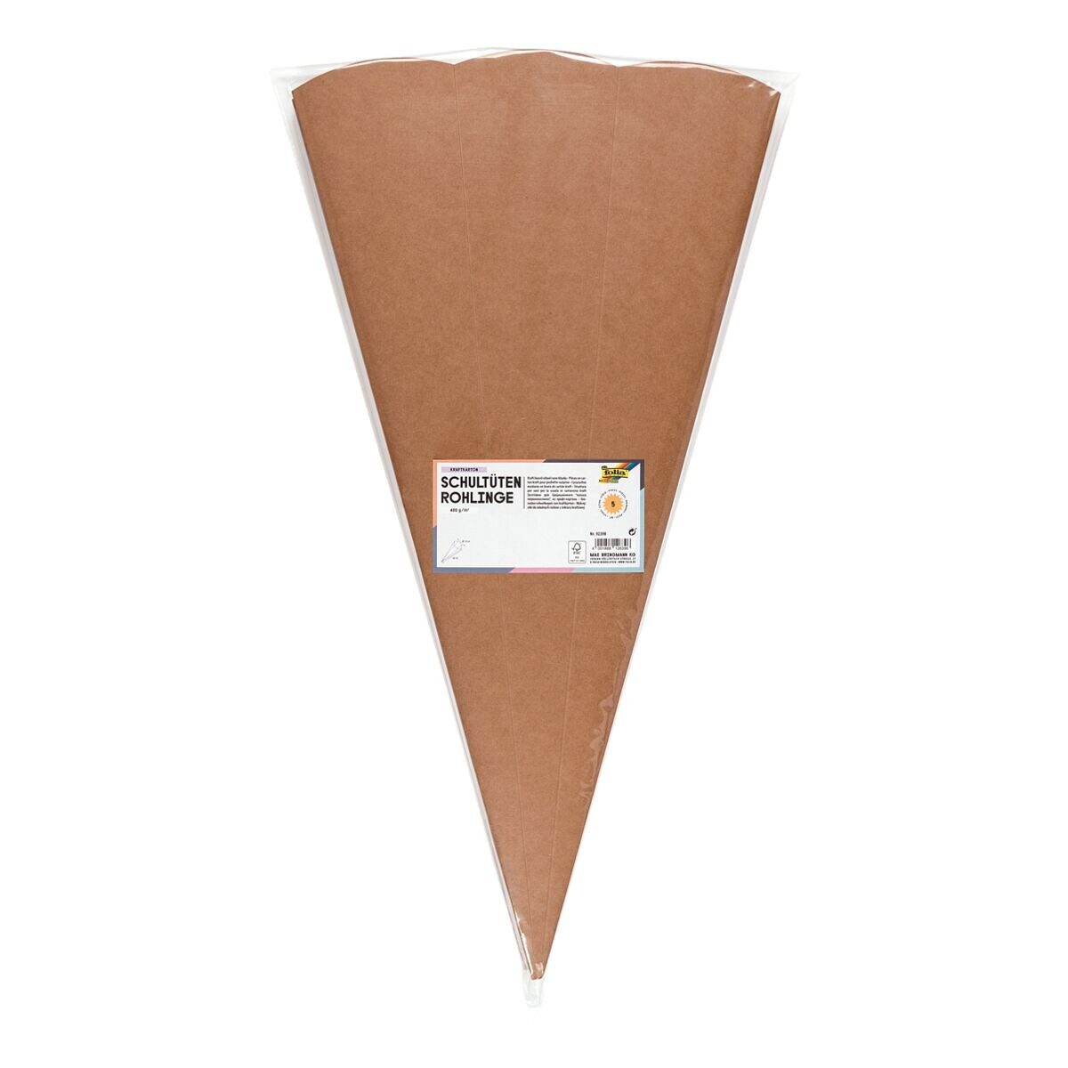 Folia Schultüte, 5x Rohlinge 68 cm