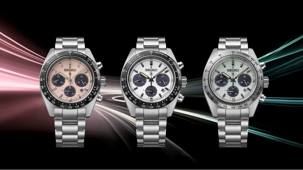 Seiko Solaruhr Herrenuhr, Solar-Chronograph Edelstahl - Rosa Zifferblatt